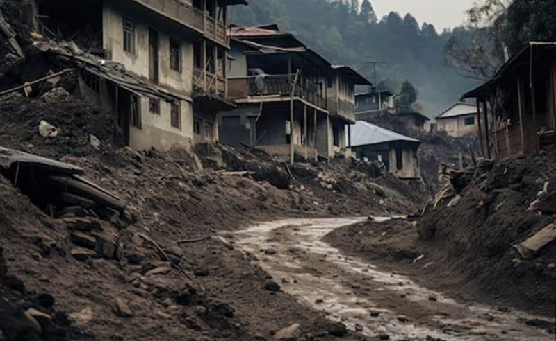 गोरखामा पहिरो, एकै घरका ३ सहित ४ बेपत्ता, दुई घाइते